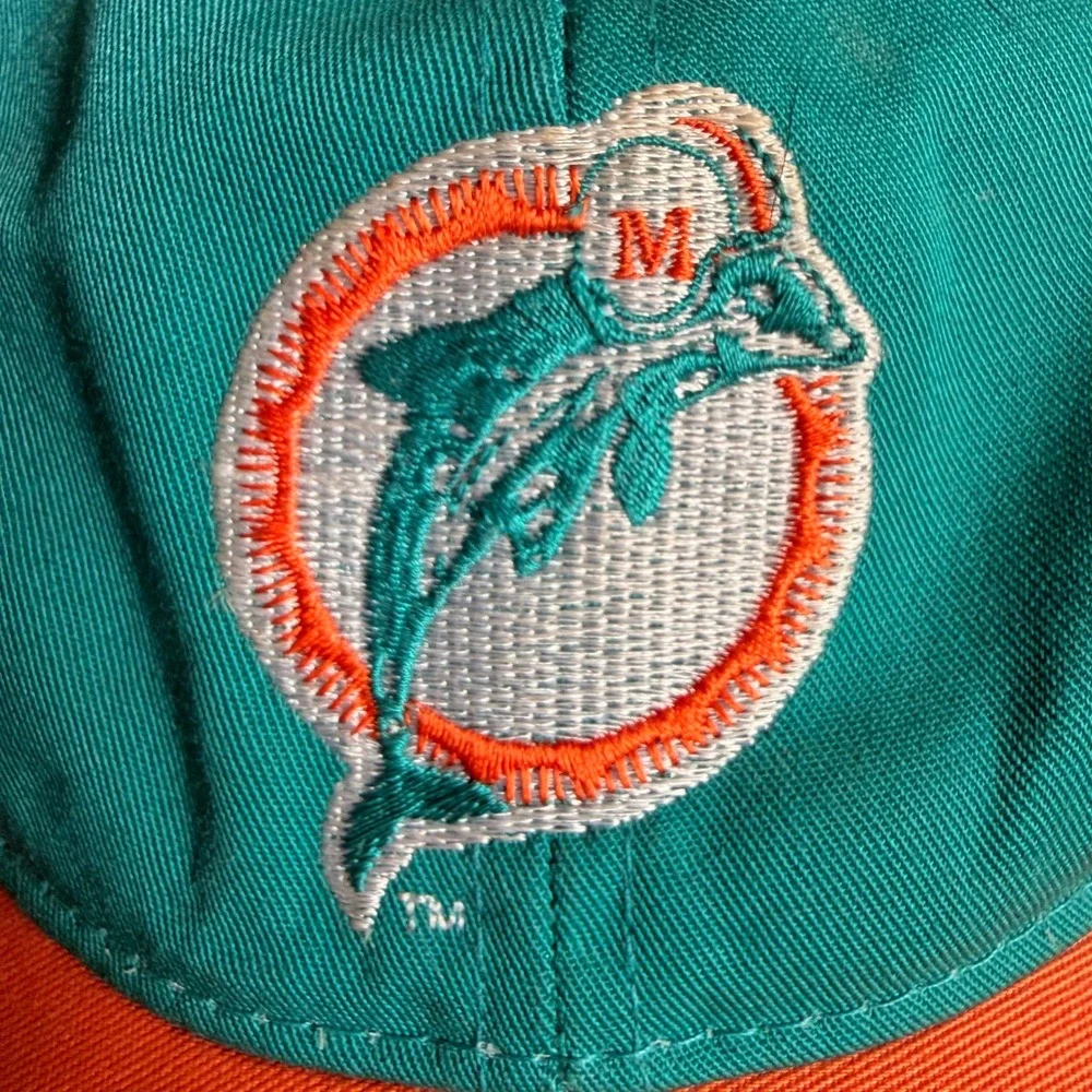 Vintage Miami Dolphins Hat Mighty-Mac Toddler Snapback Teal Orange NFL Football